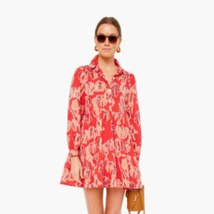 Floral Print Red Mini Dress